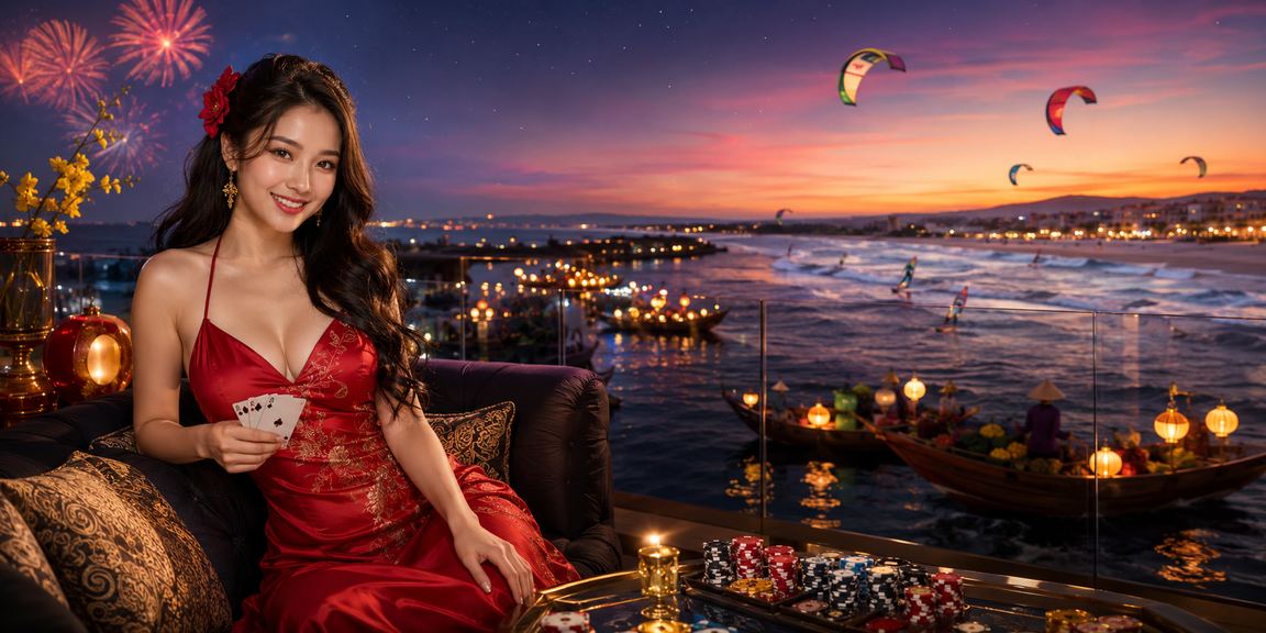 Không khí lễ hội Tết tại Mũi Né với trò chơi bài truyền thống và sắc màu rực rỡ