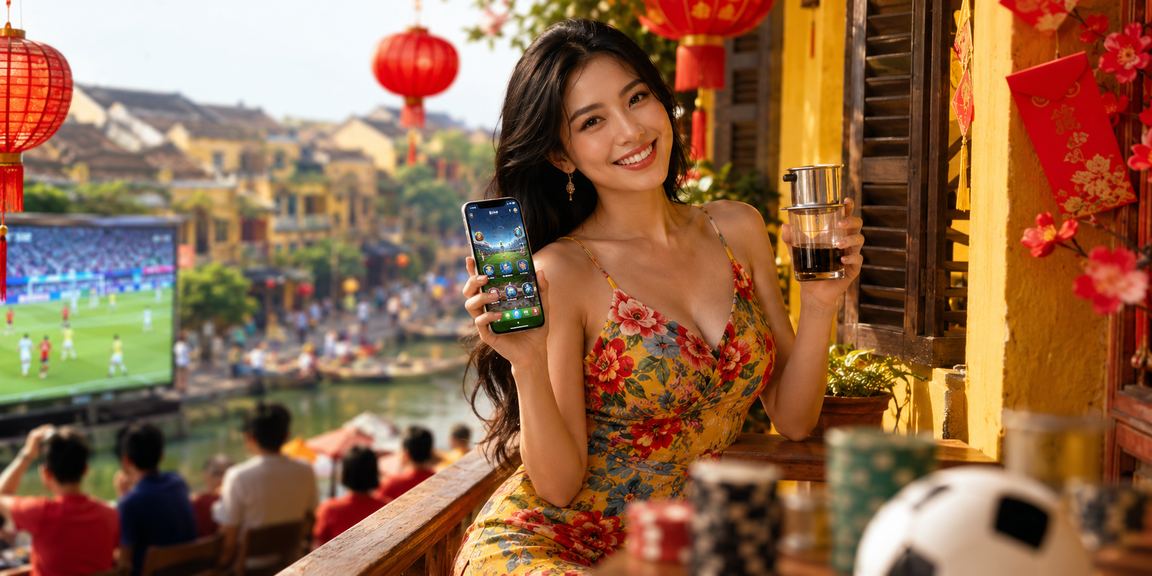 Màn hình hiển thị tỷ lệ cá cược thể thao và casino trực tuyến trong không gian giải trí Việt Nam